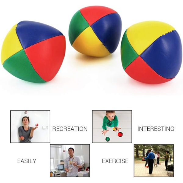 3-pack jongleringsbollar, fylld jongleringsboll, vattentät, robust