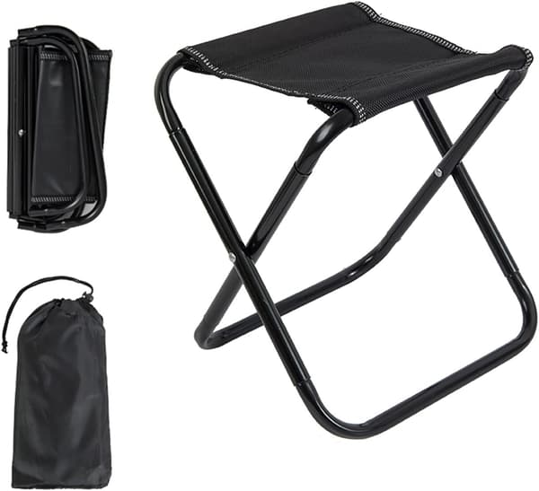 1 stk (Sort) Mini Bærbar Camping Foldbar Stol Udendørs