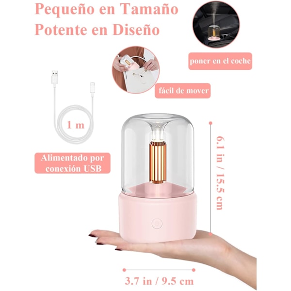 Aromaterapi Diffusorer, 120ml Æteriske Olie Diffusorer, Luftfugter med Stearinlys
