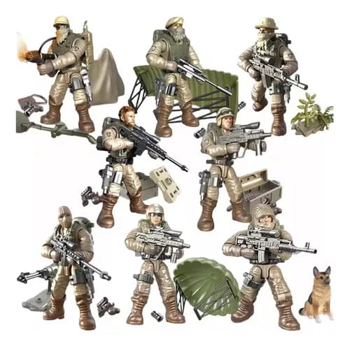 Leddede Soldat Actionfigurer 1:36, 8 Styk