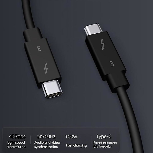 Typec-kabel til 3 datakabel 40 gbps fuld hastighed 100 w hurtig opladning 5