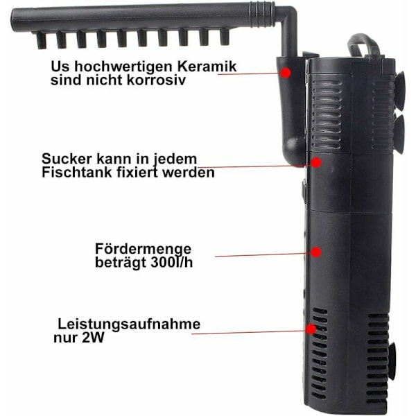 Akvariefilter Internt filter Internt filterpumpe med spray R