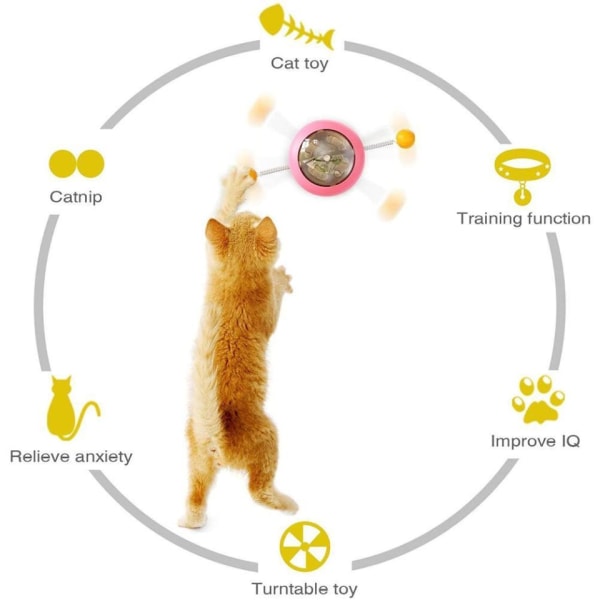Kattelegetøj med sugekop, drejeskive, kattepisk med katteurtbold,
