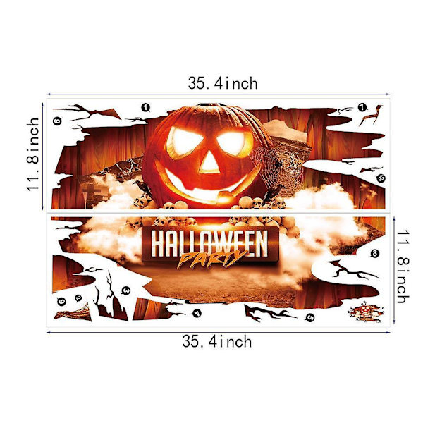 2 kpl Halloween-kauhutarra lattiatarra juhlatarra kurpitsa zombi-tarra