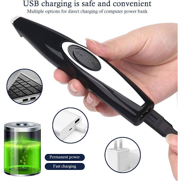 Sähköinen lemmikkieläinten karvanleikkuri USB-ladattava langaton pieni karvanleikkuri