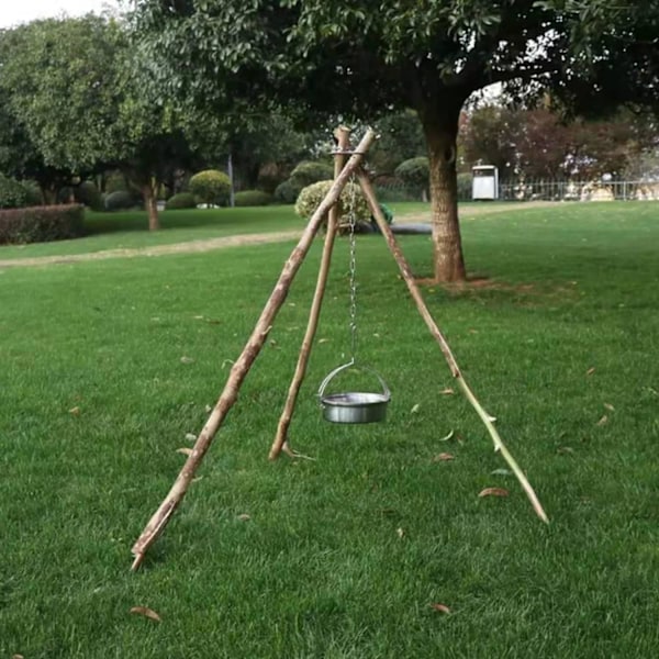 Camping Tripod Board Lav Grene om til Bål Tripod Rustfrit Stål (Sølv)