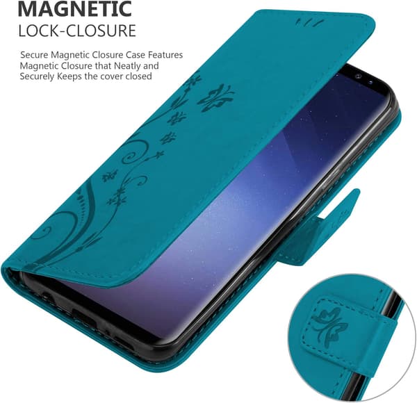 Fodral för Samsung Galaxy S9 i Blå Blommig - Blommönster