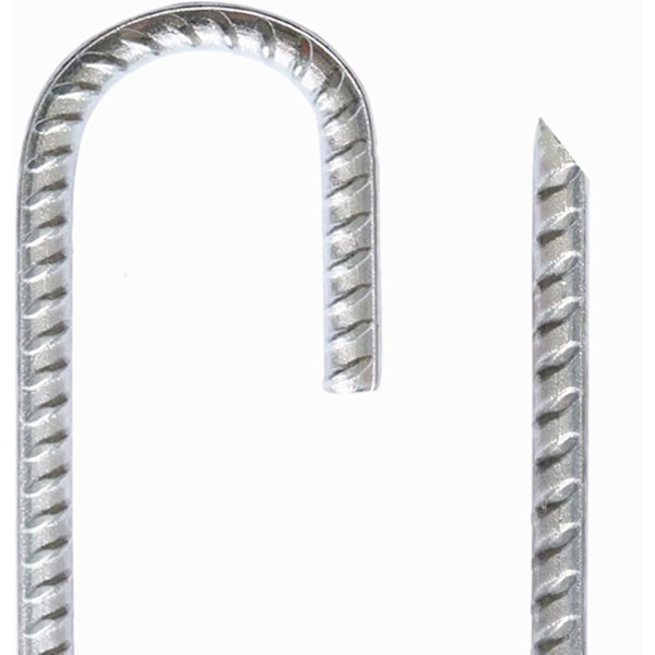 4 stk. 30 cm Galvaniserede Havepløkke Metal Gevindet Plain