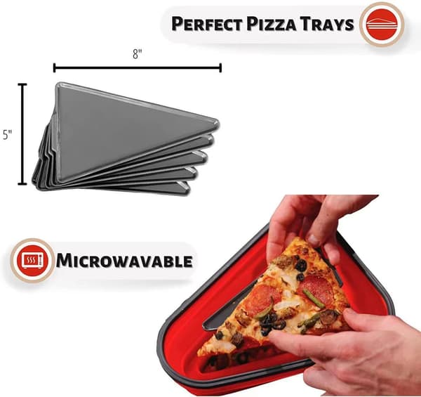 1 stycke Ny silikonvikbar pizzalåda återanvändbar triangulär pizza