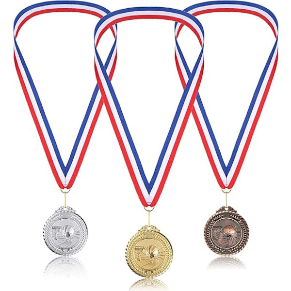 25 Røde, Hvide og Blå Medaljer, Båndpræmier, Halsbånd