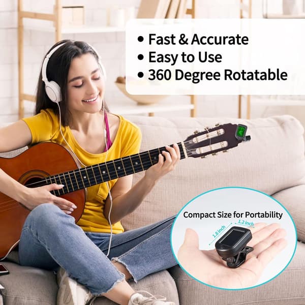 Gitarrstämapparat Clip-On Ukulele Stämapparat 1-pack för Gitarr Bas Ukulele Violin Banjo Stämapparat