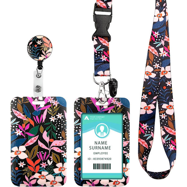 Halsband med Badgehållare och Kortfack, Lanyard Rem med