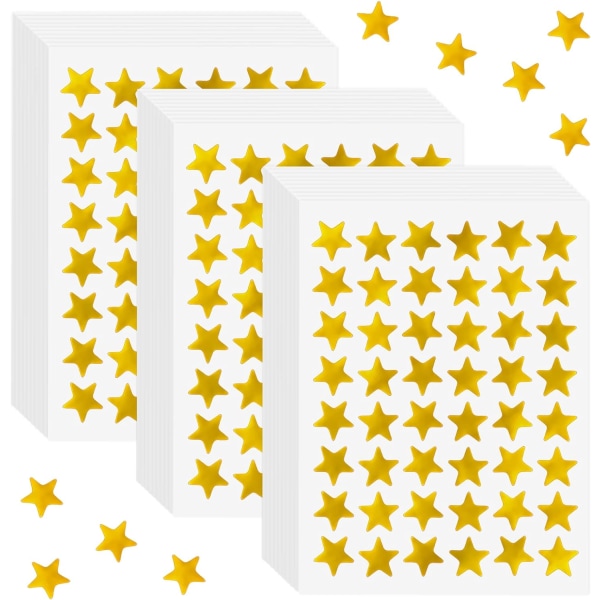 1440 Golden Star klistermärken belöningsdekaler, 13 mm självhäftande