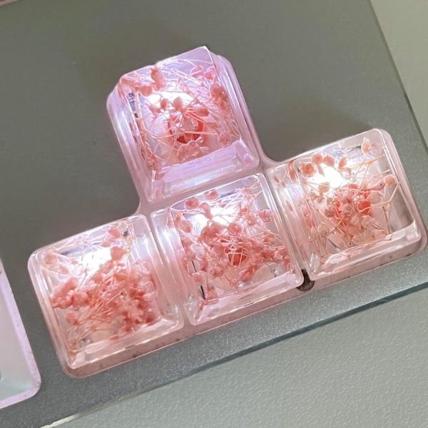 Läpinäkyvät näppäimet, käsityönä valmistetut artisan-näppäimet kuivatuilla kukilla, liimattavat näppäimet ristimäisille kytkimille,