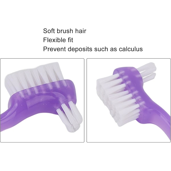 Protese-børste, Protese-tannbørste, Protese-børste, Fjerner smuss, Fjerner plakk, Ergonomisk dobbel