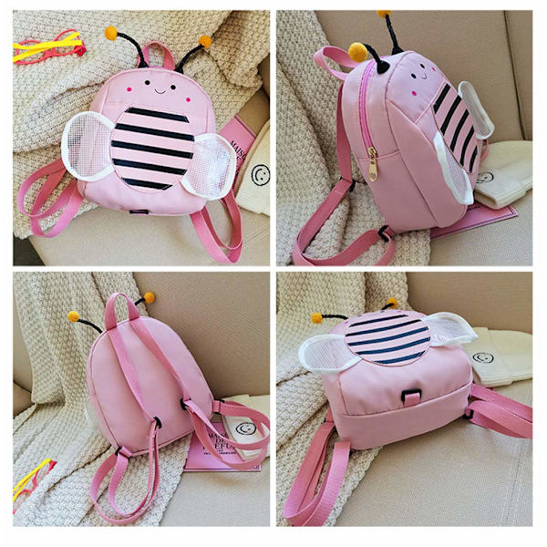 1 mini ryggsäck för småbarn med rosa babysäkerhetsbälte