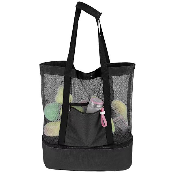 Strandtaske med Fint Masket Polyester Lynlås Bundopbevaring 1