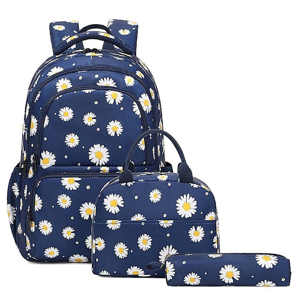 Elementary Students School Backpack Primary Schoolbag Outdoor Travel Daypack Girls Rucksack Daisy Prints Knapsack