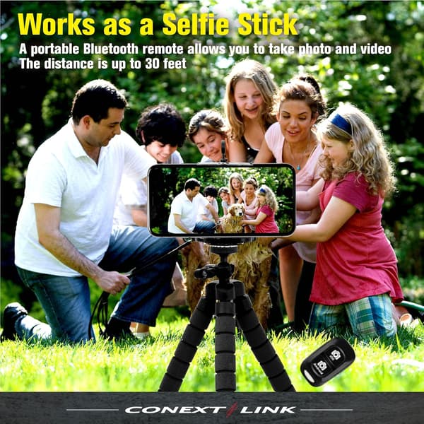 Universal Justerbar Octopus Tripod Stativ Telefonholder til iPhone Kamera (Sort)