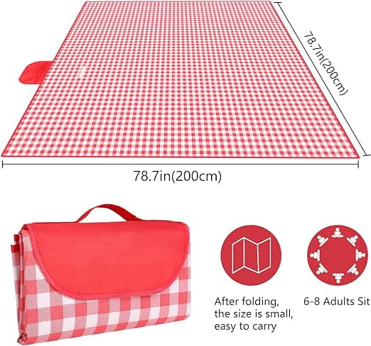 Picnic tæppe 200*200cm, foldbart picnic tæppe