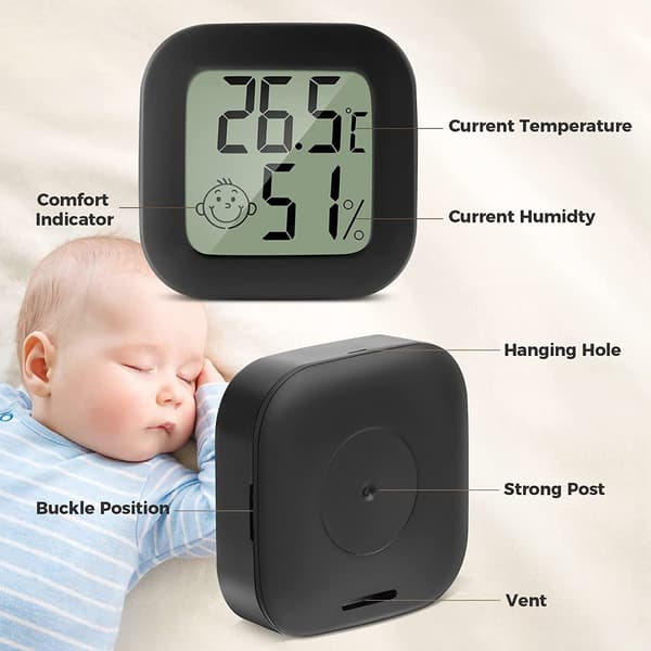 PAIRIER 4 stk Mini LCD Digital Innendørs Termometer Hygrometer