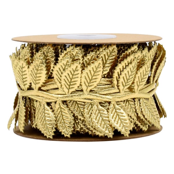 2 rullar guld 10M blad blad band dekorativa rep för