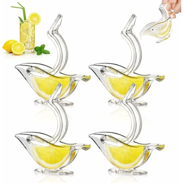 Individuel citronpresser Deluxe Design, manuel citronpresser citruspresser håndpresset akrylbeholder transparent serveringsbeholder (4 stk. hvid)