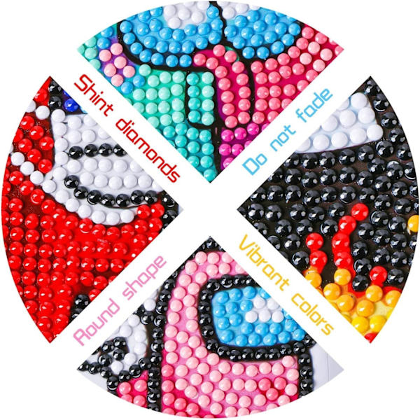 2 Sæt Diamantmaleri Sticker Kits til Børn, Mal efter Numre