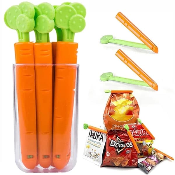 Gulerot-forseglingspenner 5-pakning forseglingspenner snacks mat forseglingspenner