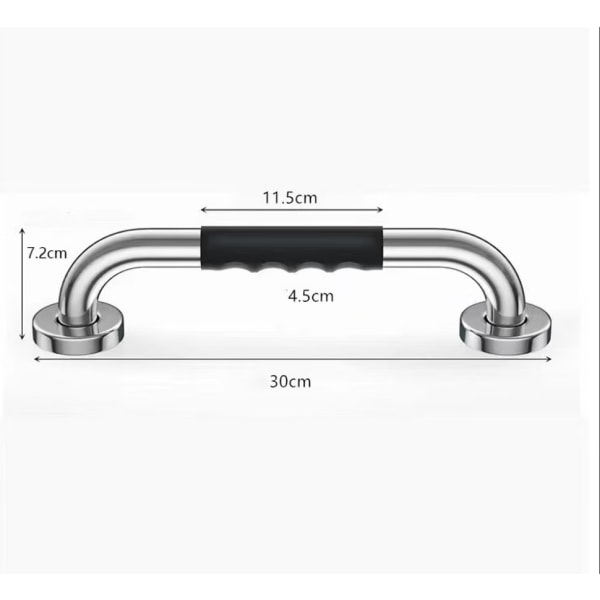 Toiletgreb 30cm Krom Rustfrit Stål Badeværelsesgreb, Sh