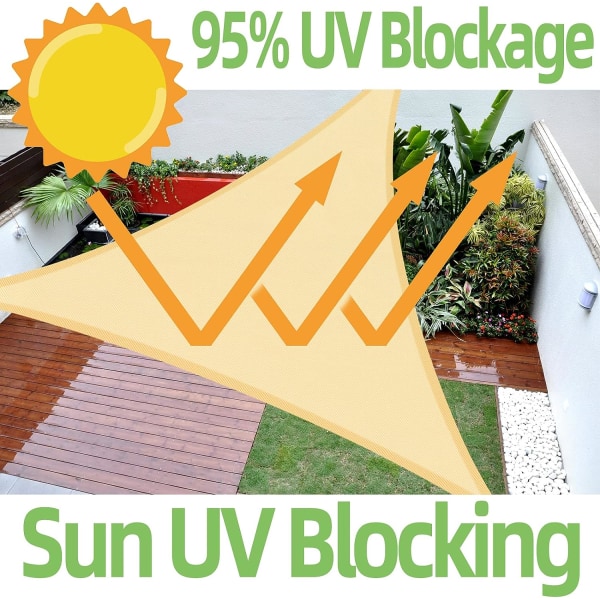 Rektangulær parasol 3x4m vandtæt, 95% UV-resistent, til