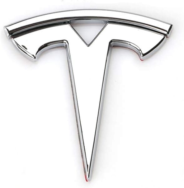 3D Metalliska Bilstickers och Dekaler Emblem Badge T Logotyp Tesla