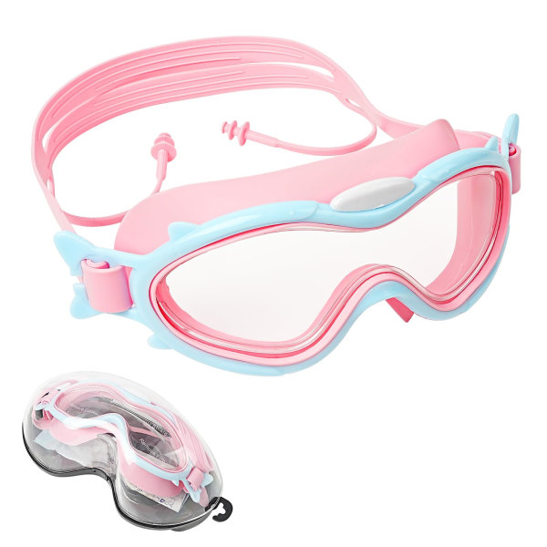 1 blå och rosa barnglasögon, simglasögon med integrerade vidsynsglas