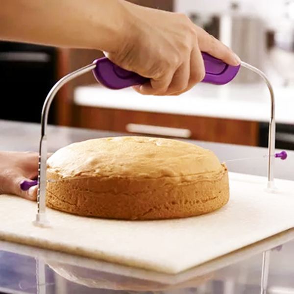 Kakebakingsag i rustfritt stål, justerbar kakesplitter