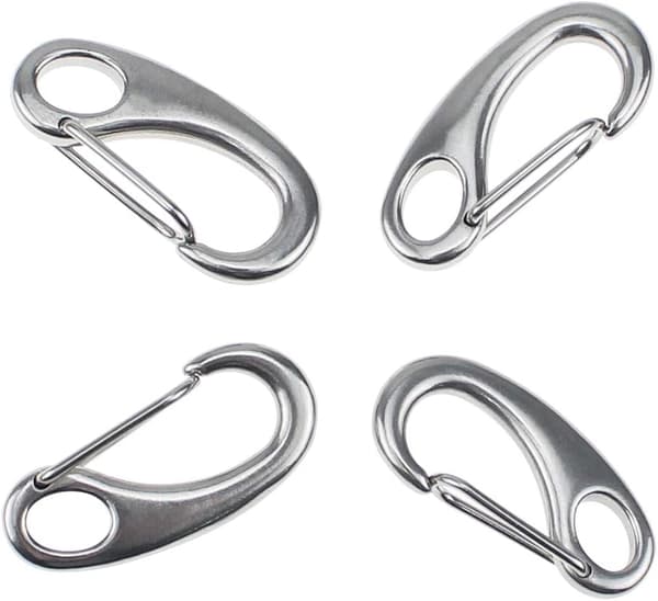 4 stycken 50mm rostfritt stål klätterkarbinhake spänne silver