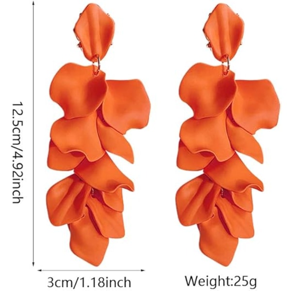 Pitkät akryyliset ruusun terälehtiä korvakorut, roikkuvat, liioitellut F
