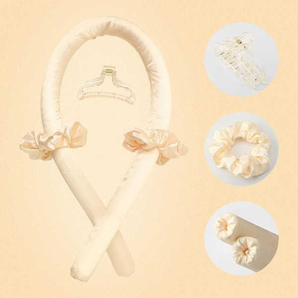 Varmefrie krøllevalser, Varmefrie, Silkebånd, Krøllejern, Hårclipskrøller, Naturlige Lazy Hair Claw Clip Hårcurls