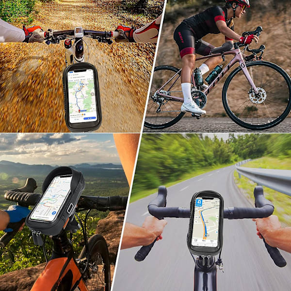 Vandafvisende telefonholder, cykeltelefonholder cykeltaske styr