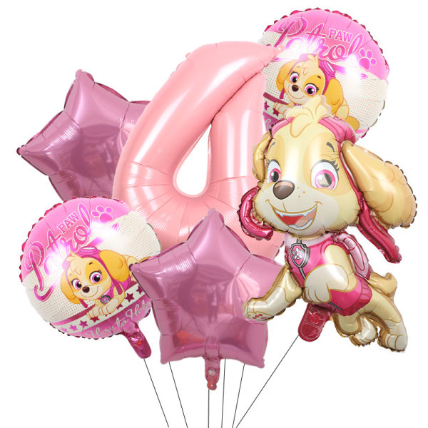 Födelsedagsballong Rosa Paw Patrol Ballong Girl Ballong Födelsedag