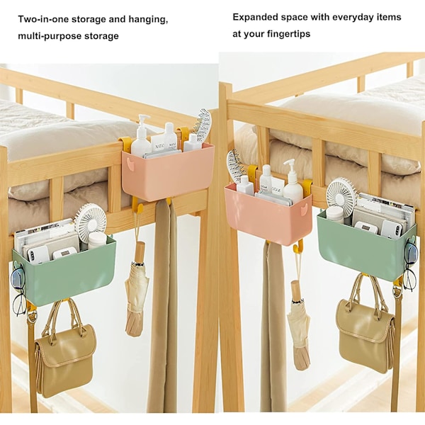 Sängyn vieressä oleva säilytyskori, roikkuva säilytyskori, kerrossängyn säilytystarvikkeet, kaide