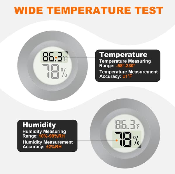 2-delt Hygrometer Mini Digital LCD Indendørs/Udendørs Hygrometer Termometer til Luftfugtere Drivhuse Reptil Luftfugtere