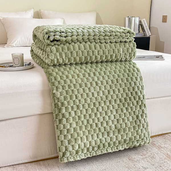 Blød plaidtæppe til sofa 100x150 grøn