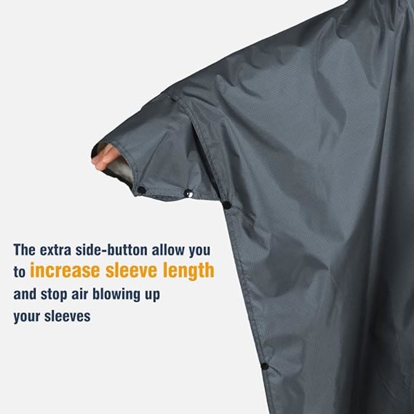 Waterproof Rain Poncho with Sleeves and Pockets Lightweight