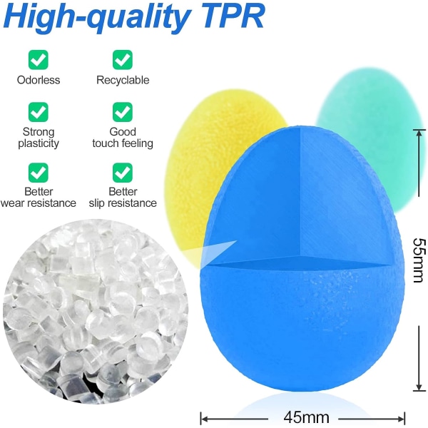 3 kpl Stressipallot, Eri Kovuuden Stressipallot, Käsi