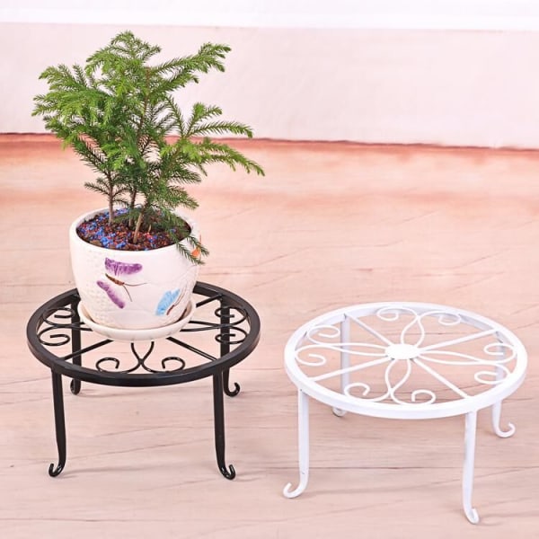 White Potted Plant Holder, Set of 3 Indoor Iron Pot Holder,