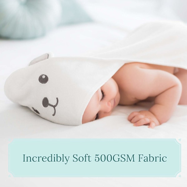 Hupullinen pyyhe - Bambusta valmistettu rayon - Imukykyinen suuri vauvan pyyhe - Karhu, 30 x 30 tuumaa