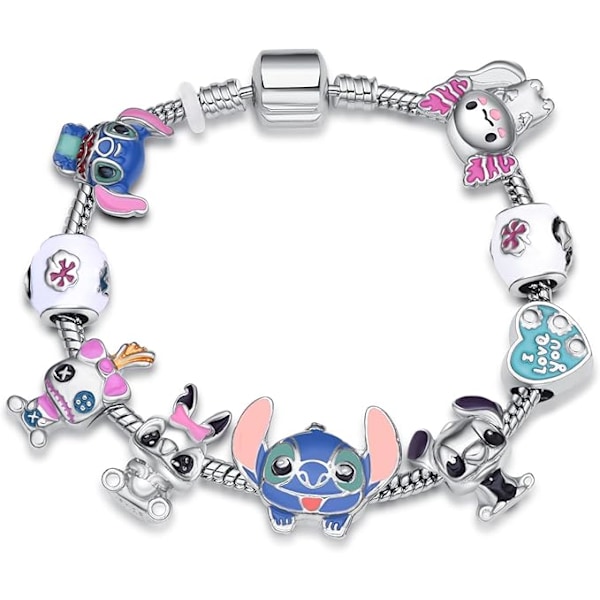 Stitch Armbånd Stitch til Piger 8-12 Stitch Ting Fødselsdagsgaver Stitch Charm Armbånd 6,7 tommer, Metal, ingen ædelstene