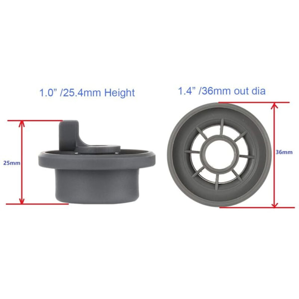 Set med 8 oppvaskmaskin hjul for nedre kurv, oppvaskmaskin kurv hjul, oppvaskmaskin hjul for Siemens, Bosch 165314