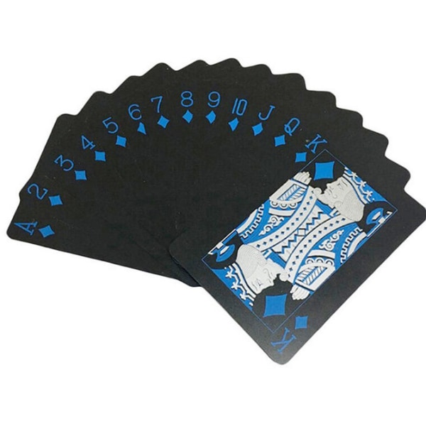 1 stycke vattentäta pokerbrädspelskort i ren svart plast PVC