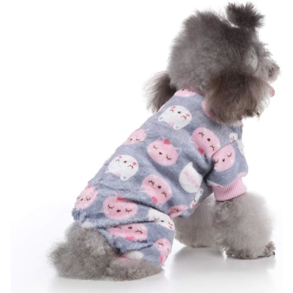 Hundekatte Pyjamas Jumpsuit Tøj Varmt Hundetrøje Fleece Hund